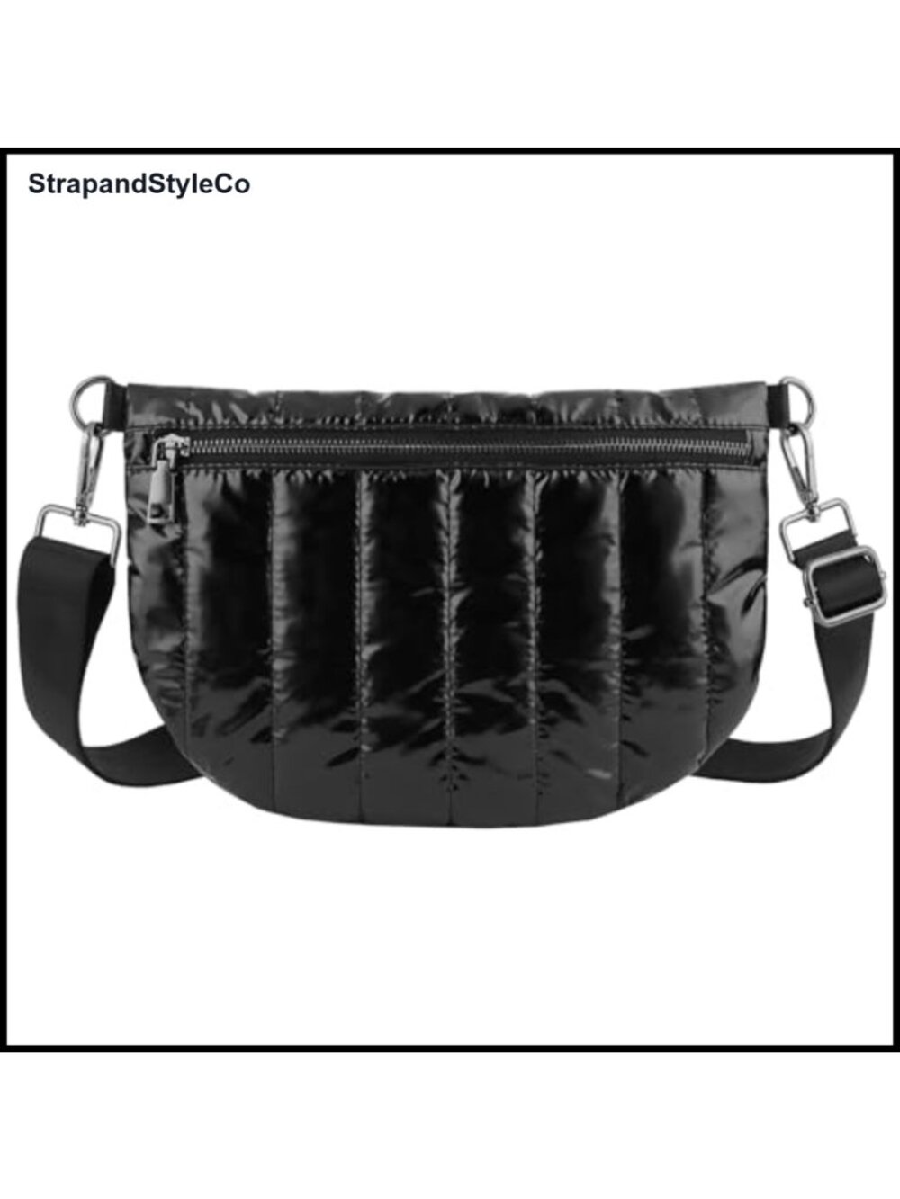 Quilted Nylon Crossbody Bum Bag Adjustable Strap Puffer Fanny Pack